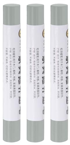 sourcing map Furniture Repair Crayons, 3Pcs - Wood Wax Filler Stick, Furniture Markers Touch Up - for Scratches Holes Tables Desks Wooden Floors Cover Ups, Cold Gray