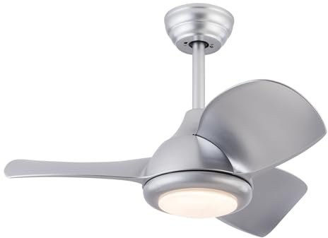 30 Inch Ceiling Fan with Light, Ceiling Fan Light with Remote Control, Ceiling Fan with Lights Silver for living rooms, bedrooms, study rooms, bars, hotels, restaurants, cafes, children's rooms