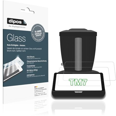 dipos 2x Displayschutz 9H kompatibel mit Vorwerk Thermomix TM7 Schutzfolie - 10 Zoll Folie Zubehör, Made in Germany