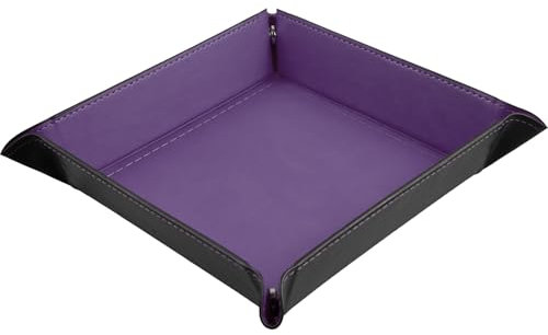 shibby Faltbare Würfelschale Würfelunterlage aus Kunstleder (Lila)
