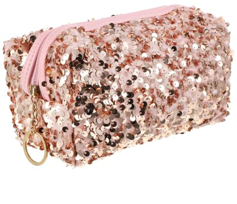 WRITWAA Trousse de Rangement pour Maquillage, Trousse Maquillage XL à Paillettes, Grosse Capacité, Légère, en Tissu Oxford et Velours, pour Voyage