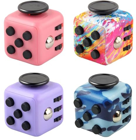 4PCS Fidget Toy Cube, Bunt Fidget Toys, Infinity Cube, Fidget Pad Controller, Dekompression Spielzeug Geschen für Kinder und Erwachsene für ADD, ADHS, Autismus