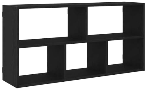 vidaXL Wall Shelf Black Oak 100x25x50 cm Engineered Wood