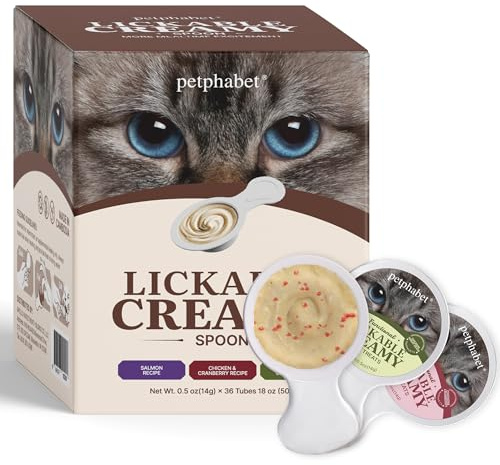PETPHABET Lickable Cat Treats Spoon, 3 Flavors Variety Pack, 36 Count