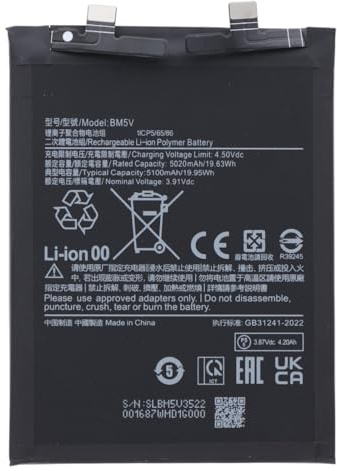 OnlyTech - Batería de repuesto premium para Xiaomi Redmi Note 13 Pro 5G, 5100 mAh, calidad idéntica a BM5V