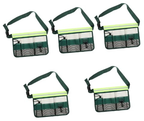 DIYEAH 5 Pièces Ceinture Utilitaire de Jardin Réglable avec Poche Résistante Toile Oxford et Bandes Réfléchissantes pour Femmes Porte-Outils Renforcé pour Outils de Jardinage