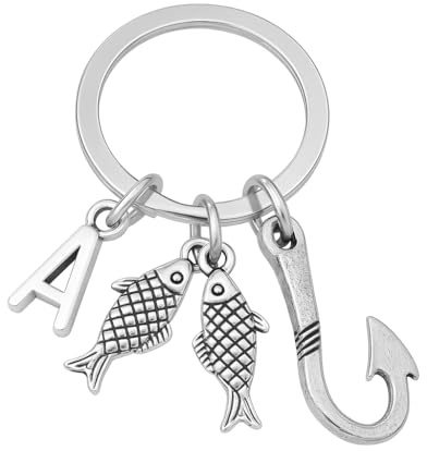 DONWOIE Fishing Keyring, Fish Keychain Bag Charms for Women