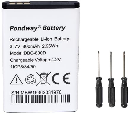 800 mAh 3,7 V DBC-800D Batteria di ricambio compatibile con Doro 1359 1360 1361 1362 2415 5031 5516 5517 6031 6041 6051 6120 6121 65252525 per PhoneEasy 503X 508GSM per Easy-5 per Tiptel 6021