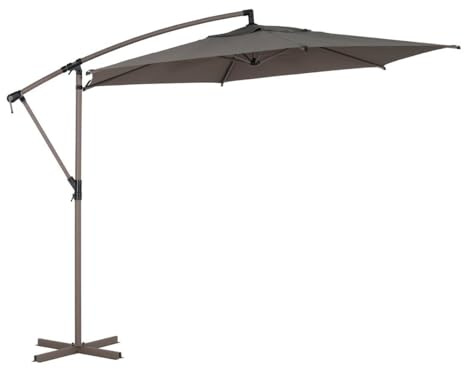 Hespéride - Parasol Déporté Rond Manoa Café 3 m Acier Anti-rouille Toile Déperlante Amovible Orientable 360° Protection Soleil pour Jardin Terrasse