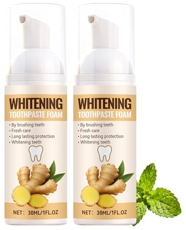 Ingwer-Minze-Schaum-Whitening-Zahnpasta, Hydroxylapatit-Zahnpasta, Remineralisierung und Stärkung des Zahnschmelzes für empfindliche Zähne, fördert die Erfrischung des Atems (2PCS)