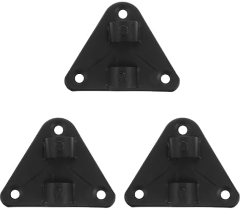 BUGUUYO 3pcs Industrial Fan Wall Mount Bracket Triangular Mounting Plate Heavy-Duty Iron Base Plate for Garage Or Warehouse Installation Black