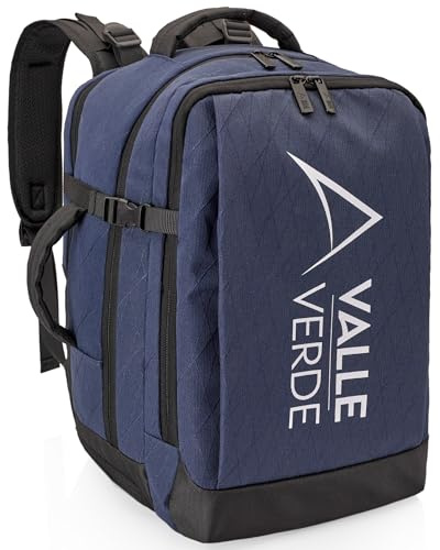 Valle Verde 20L Handgepäck Rucksack TOLEDO Dunkelblau Reiserucksack Flugzeug Kabinenrucksack Mit 15,6 Laptopfach & Schuhfach Travel Backpack Reisegepäck 40 x 30 x 20 cm