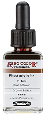 Schmincke - AERO COLOR® Professional, Brasil-Braun, 28 ml, 28 602 023, feinst-flüssige, farbstarke Acrylfarbe für Acrylmalerei, Airbrush, Mixed Media