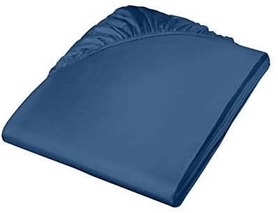 Fleuresse Colours Spannlaken, Uni-Mako-Satin, blau, cm