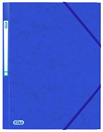 Elba 100200978 Dokumententasche mit Gummibandverschluss ,A4/Folio-Format 10 Stück,blau