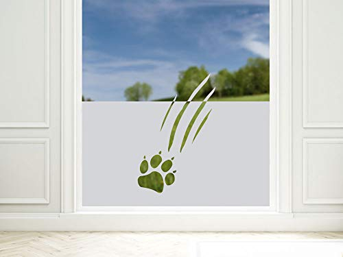 GRAZDesign Sichtschutzfolie Tatzen - Abdruck, lichtdurchlässige Fensterfolie, Matte Glasdekorfolie Blickdicht / 100x57cm