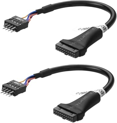 SIENOC - Adaptador USB 3.0, 20 pines hembra a USB 2.0, placa base 9 pines macho