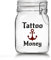 Tattoo Spardose - Spare Geld für Dein Nächstes Tattoo - Tattoo Money Sparbüchse aus Glas mit Bügelverschluss (Tattoo Money - Anker)