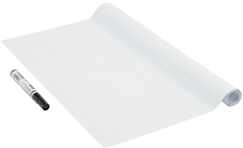 Venilia Film pour tableau blanc avec marqueur | Film tableau + stylo | Tableau Rouleau Blanc | 67,5cm x 1,5m, Épaisseur 150μ | Feuille de papier autocollant | sans phtalates | Fabriqué en UE