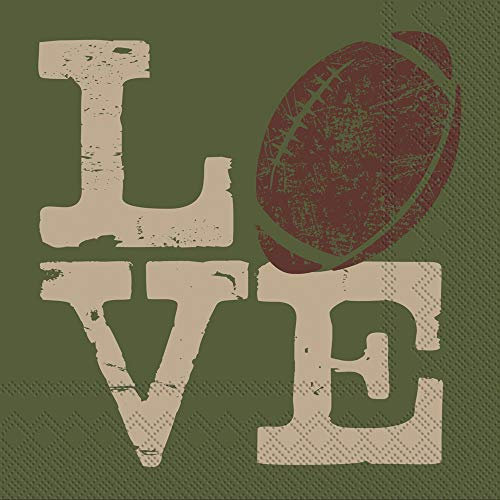 Boston International Cocktail-Servietten 5 x 5-Inches Football Love
