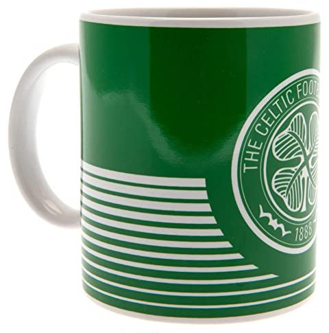 Official GLASGOW CELTIC FC green with white hoops ceramic mug