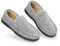 Dunlop Moccasins Slippers Men | Moccasin Loafers Faux Sheepskin Slippers with Rubber Sole | Classic Memory Foam Plush House Slippers | Breathable Indoor Outdoor Shoes | Gifts for Men (9 UK, Grey)