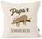 MoonWorks® Kissen-Bezug Spruch Opa's Oma's Mama's Papa's Schnarchecke Faultier Print Kissen-Hülle Deko-Kissen Baumwolle Papa Natur Unisize