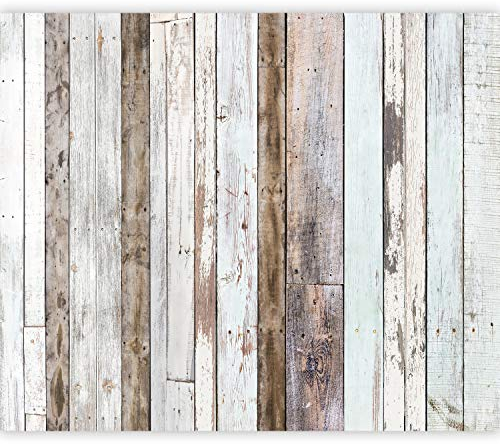 murando - Vlies Fototapete Bretter Holz 400x280cm Foto Tapete Schlafzimmer Wohnzimmer Vliestapete XXL Motivtapeten Bildtapete 3d Effekt Wand Dekoration - Optik 3d Optisch Braun Grau Weiß f-C-0423-a-a