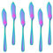 SBOMHS klein Buttermesser set Edelstahl regenbogen Dessertmesser 6-teiliges, 15,5 cm Länge Nutella Streich Messer für Butter Sahne