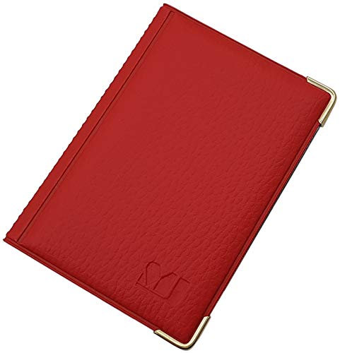myledershop Exclusives Kredit- und Visitenkartenetui mit Schutzecken aus Metall 2 Fächer MJ-Design-Germany Made in EU in verschiedenen Designs (Design 2 / Rot)