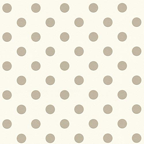 Tapete mit Punkten Tapete Kinderzimmer Beige Crème Pink Rosa Weiß Vliestapete Beige Crème Pink Rosa Weiß | Tapeten online kaufen