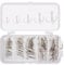 OriGlam 50pcs Fishing Treble Hooks Kit, High Carbon Steel Fishing Hook, Strong Sharp Round Bend Treble Hook 2# 4# 6# 8# 10# for Freshwater Saltwater
