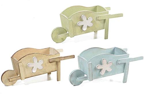 Carriole in Legno Decorative per Casa e Giardino Carriole Portafiori e Oggetti Idea Regalo Idea Bomboniera