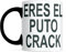 LINFORMAL - Taza de Cerámica 350ml - Ideal para el Desayuno y Tomar Café - Tazas Originales para Regalar - Humor Sarcástico - Apta para Microondas y Lavavajillas - Eres El Put@ Crack