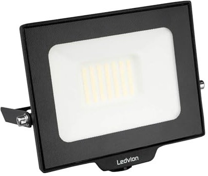 Ledvion - LED Flutlicht, Inkl. 0,5 m Kabel, 30 Watt, 4000K, 2550 Lumen, IP65 Wasserdicht, Inkl. Schnellanschluss