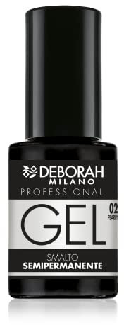 Deborah Milano - Smalto Semipermanente Gel N.02 Bianco Perlato, Effetto Plumping a Lunga Durata, Dona Unghie Intense e Brillanti, 4.5 ml