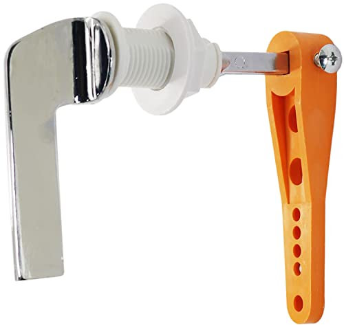 LRMYS Universal Fit Replacement Toilet Tank Handle, Chrome Plated Metal Toilet Flush Lever WC Cistern Repair Handle Rod Kit, Silver 1 Pack