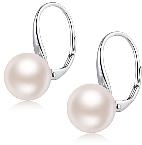jiamiaoi Perlenohrringe Silber 925 Hängend Perlen Ohrringe Hängend Creolen mti Perlen Ohrhänger