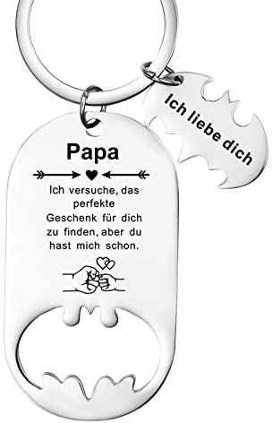 YOTHIWAD Flaschenöffner Schlüsselanhänger mit Gravur für Papa Vatertagsgeschenk Geburtstag Weihnachten Erntedankfest Geschenk für Papa von Tochter/Sohn