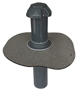 Flachdach-Sanitärlüfter, Bitumen- oder PVC-Flansch, Dachentlüftung, Abluft, Lüfter, DN 50, DN 100, DN 110, DN 125, DN 150, DN 200, DN 250, DN 300 (DN 125 - Bitumen-Flansch)