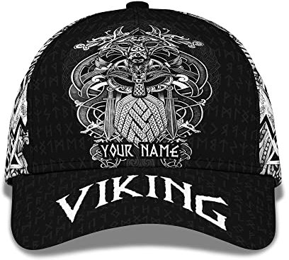 Damen Herren Basecap Wikinger Wolf Baseballkappe Verstellbar Angeln Hüte Vintage Hip-Hop-Hut Für Wander Draussen Angeln