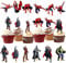 Superheld Cake Toppers, 48 Stück Avengers Cupcake Toppers, Superhelden Kuchen Dekoration, ghost spider tortendeko, Topper Muffins Dessert Dekoration, für Kinder Geburtstagsfeiern und Superheld Party