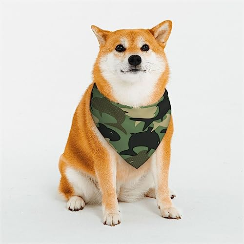 Camouflage-Haifisch-Hundehalstücher, dreieckiger, wendbarer Haustierschal für Jungen und Mädchen, Halstuch für kleine, mittelgroße und extra große Hunde