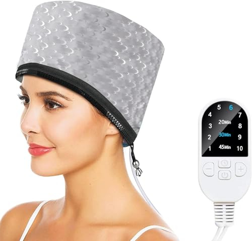 DEWEL Elektrische Haarpflege Kappe Haarheizkappe für Tiefenpflegemittel, Intelligente Steuerung für schnelles Aufheizen, Haardampfer-Heizkappe, für Natürliches oder beschädigtes Haar Nourishing