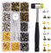 Leder Nieten Set 480 Stück 4 Farben Doppelkappennieten für Leder 2 Größen mit Gummihammer-Installationswerkzeug-Set Doppelkappe mit Nietenzange Druckknöpfe für DIY Handwerk Reperatur Nähen 8mm 6mm