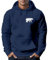 Neverless® Hoodie Herren Print Polygon Bär Natur Outdoor Kapuzenpullover Fashion Streetstyle Navy XL