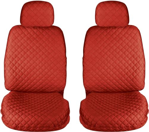 Susy Shop Universale Sitzbezüge für Autositze, vorne und hinten, universelle Kompatibilität, einfacher Einbau (vorne Paar, rot)