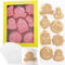WUXTANGZ Eid Mubarak Cookie Cutters Set, 8Pcs Plastic Stamps and 100Pcs Clear Bags, 3D Cookie Stamps for Ramadan Islamic Muslim Biscuit Snack Baking