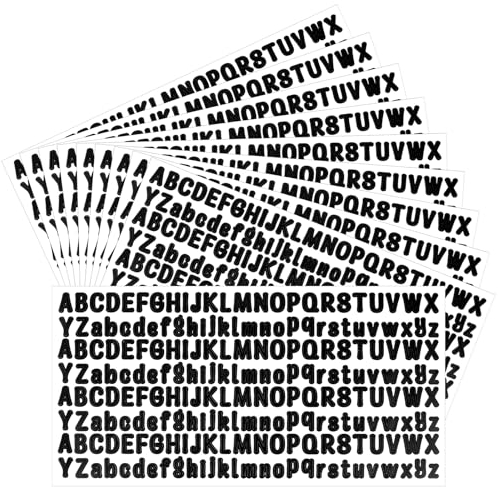 2080 Pieces Letter Stickers, 1/2 Inch Self-Adhesive Vinyl Alphabet Stickers Waterproof Stick On Letters Name Stickers for Water Bottles Mailbox Scrabooking Doors Signs Cars Trucks - Black, 10 Sheets