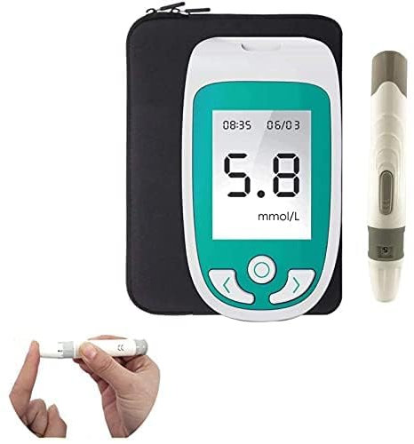 Misuratore di colesterolo, Analizzatore di colesterolo per uso domestico Kit misuratore di glutine 3 in 1 TC UA + strisce (50 zuccheri nel sangue + 25 acido urico + 10 analizzatori di strisce reattive